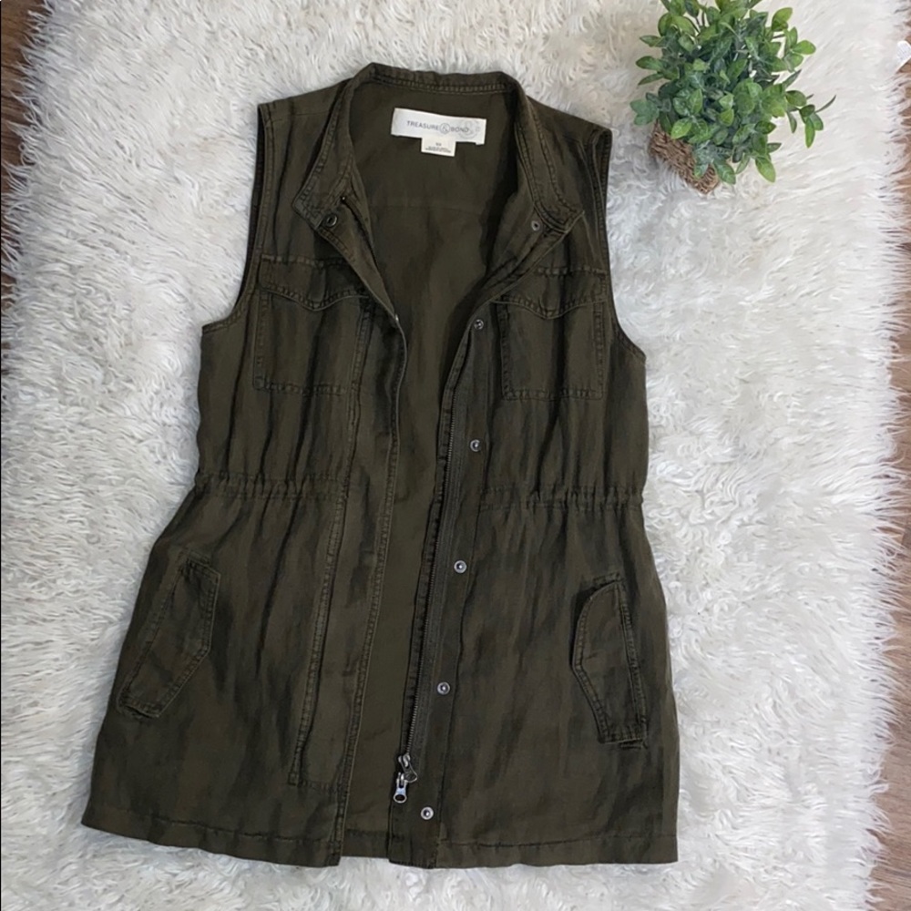 TREASURE & BOND | Linen Blend Utility Vest
